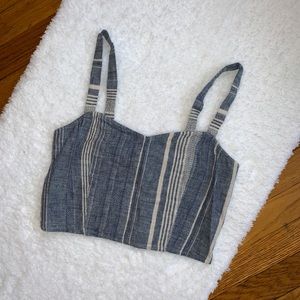 Chambray blue crop top